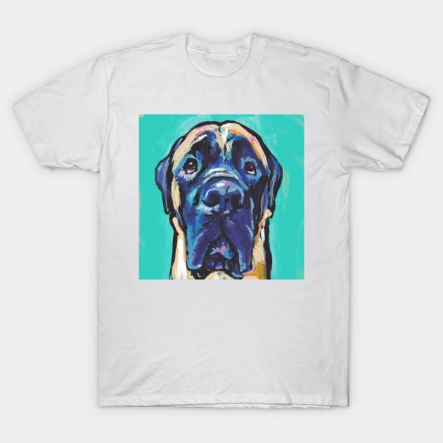 English Mastiff Dog Pop Art T-Shirt by bentnotbroken11